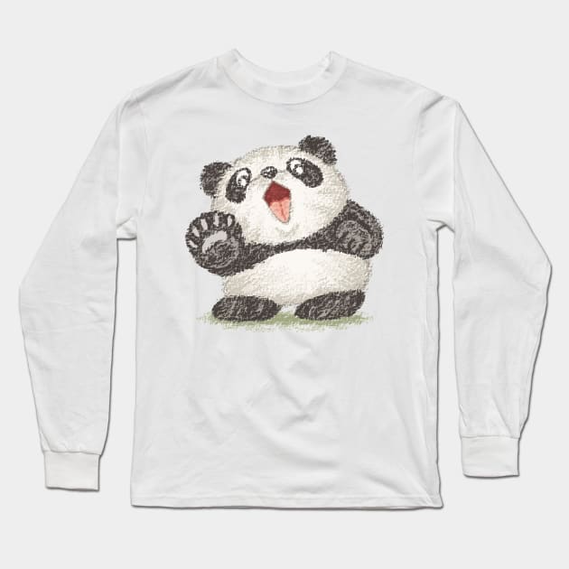 Surprized Panda Long Sleeve T-Shirt by sanogawa